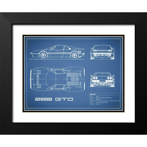 Ferrari 288-GTO-Blue Black Modern Wood Framed Art Print with Double Matting by Rogan, Mark