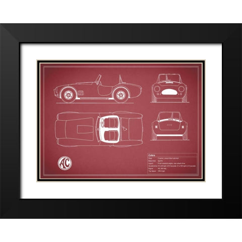 Cobra Red-Maroon Black Modern Wood Framed Art Print with Double Matting by Rogan, Mark