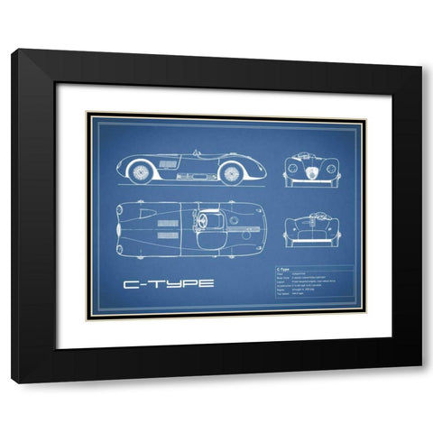 Jaguar C-Type-Blue Black Modern Wood Framed Art Print with Double Matting by Rogan, Mark