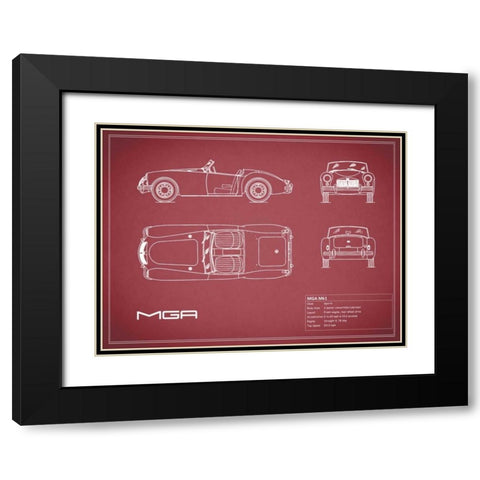 MGB-Maroon Black Modern Wood Framed Art Print with Double Matting by Rogan, Mark