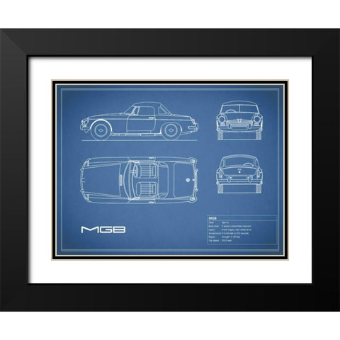 MGB-Blue Black Modern Wood Framed Art Print with Double Matting by Rogan, Mark