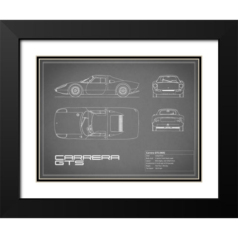 Porsche Carrera GTS-Grey Black Modern Wood Framed Art Print with Double Matting by Rogan, Mark