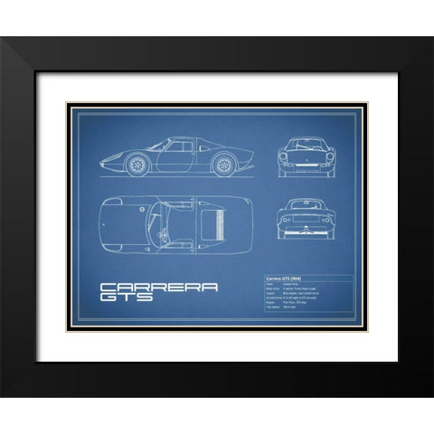 Porsche Carrera GTS-Blue Black Modern Wood Framed Art Print with Double Matting by Rogan, Mark