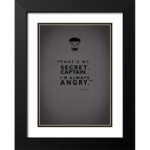 Bruce Banner Black Modern Wood Framed Art Print with Double Matting by Rogan, Mark