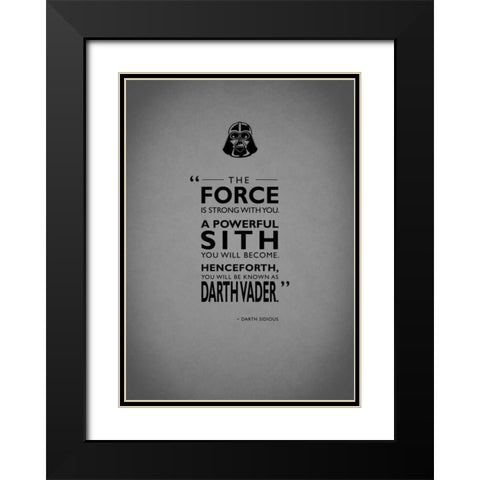 Darth Sidious Powerful Black Modern Wood Framed Art Print with Double Matting by Rogan, Mark