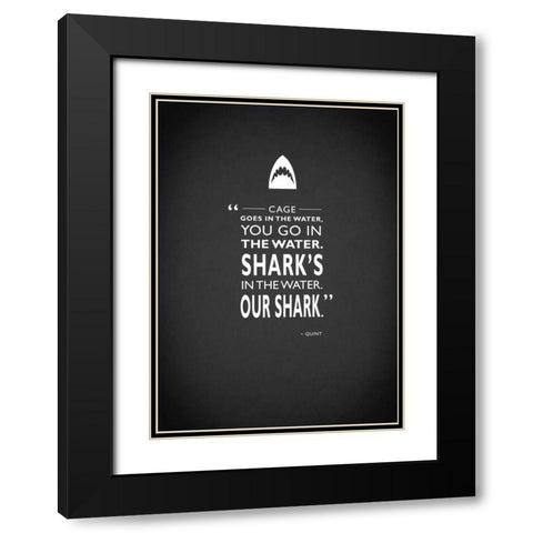 Jaws Black Modern Wood Framed Art Print with Double Matting by Rogan, Mark