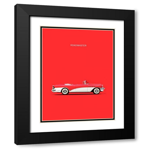 Buick Roadmaster 55 Red Black Modern Wood Framed Art Print with Double Matting by Rogan, Mark