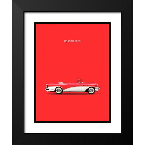 Buick Roadmaster 55 Red Black Modern Wood Framed Art Print with Double Matting by Rogan, Mark