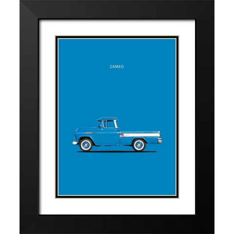 Chevrolet Cameo Pickup 1957 Bl Black Modern Wood Framed Art Print with Double Matting by Rogan, Mark