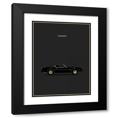 Firebird 78 Black Modern Wood Framed Art Print with Double Matting by Rogan, Mark