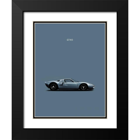 Ford GT40 Black Modern Wood Framed Art Print with Double Matting by Rogan, Mark