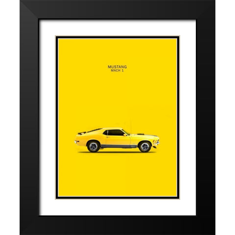 Ford Mustang Mach1 1970 Black Modern Wood Framed Art Print with Double Matting by Rogan, Mark