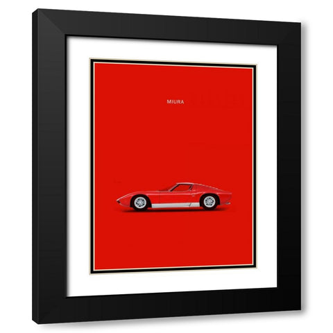 Lambo Miura 69 Black Modern Wood Framed Art Print with Double Matting by Rogan, Mark