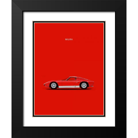 Lambo Miura 69 Black Modern Wood Framed Art Print with Double Matting by Rogan, Mark