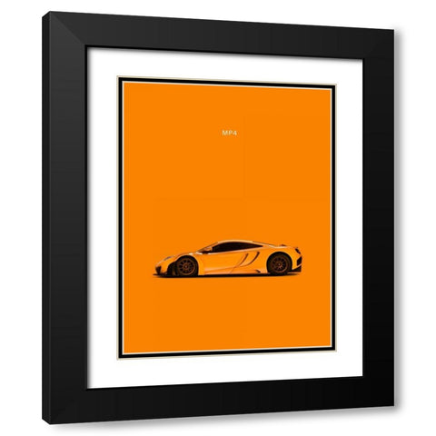 McLaren MP4 Black Modern Wood Framed Art Print with Double Matting by Rogan, Mark