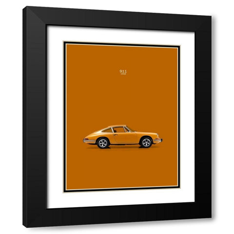 Porsche 911 1968 Orange Black Modern Wood Framed Art Print with Double Matting by Rogan, Mark