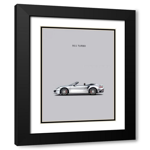 Porsche 911 Turbo Grey Black Modern Wood Framed Art Print with Double Matting by Rogan, Mark