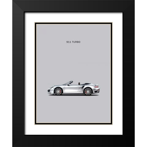 Porsche 911 Turbo Grey Black Modern Wood Framed Art Print with Double Matting by Rogan, Mark