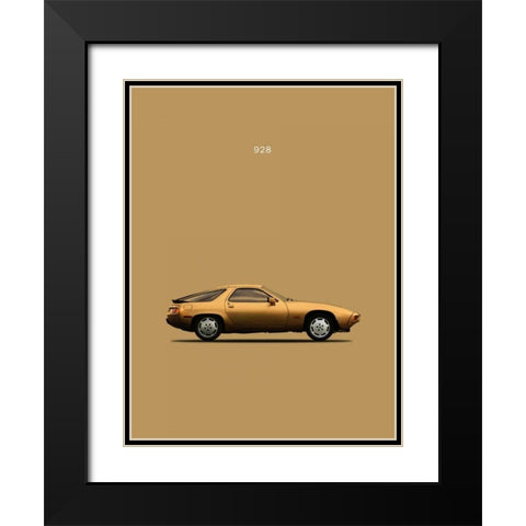 Porsche 928 1979 Black Modern Wood Framed Art Print with Double Matting by Rogan, Mark