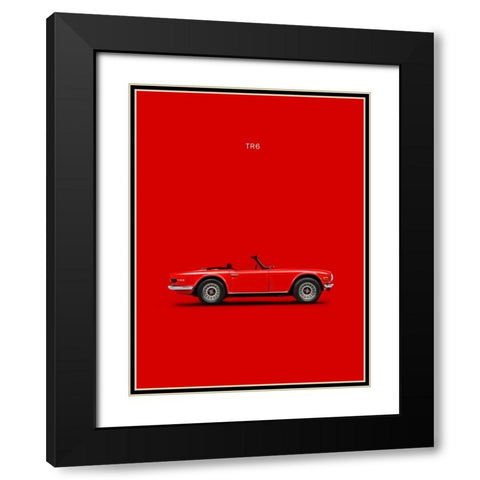 Triumph TR6 Red Black Modern Wood Framed Art Print with Double Matting by Rogan, Mark