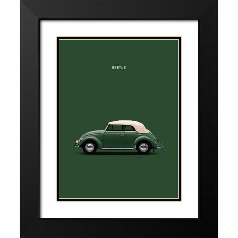 VW Beetle Green 53 Black Modern Wood Framed Art Print with Double Matting by Rogan, Mark