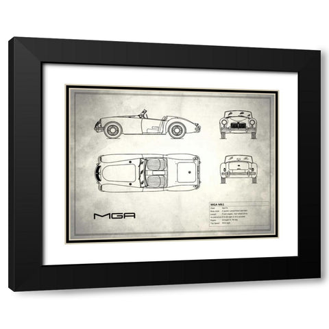 MG MGA White Black Modern Wood Framed Art Print with Double Matting by Rogan, Mark
