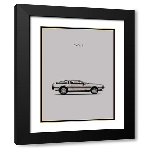 DeLorean DMC-12 1981 Black Modern Wood Framed Art Print with Double Matting by Rogan, Mark