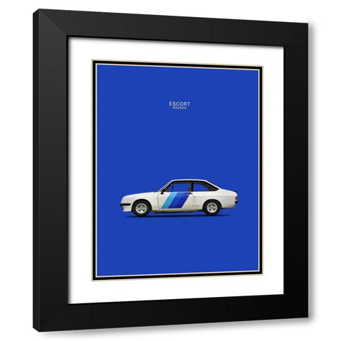 Ford Escort RS2000 1978 Black Modern Wood Framed Art Print with Double Matting by Rogan, Mark