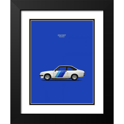 Ford Escort RS2000 1978 Black Modern Wood Framed Art Print with Double Matting by Rogan, Mark