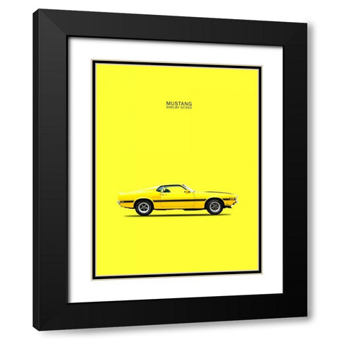 Mustang Shelby GT350 69 Yellow Black Modern Wood Framed Art Print with Double Matting by Rogan, Mark