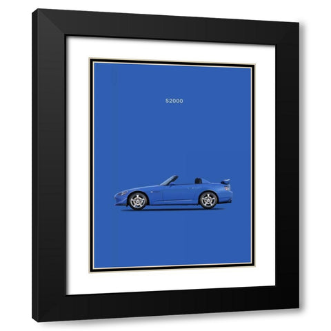 Honda S2000 2009 Black Modern Wood Framed Art Print with Double Matting by Rogan, Mark