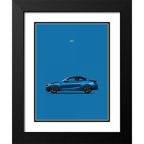 BMW M2 Black Modern Wood Framed Art Print with Double Matting by Rogan, Mark