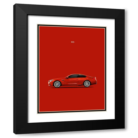 BMW M6 Black Modern Wood Framed Art Print with Double Matting by Rogan, Mark