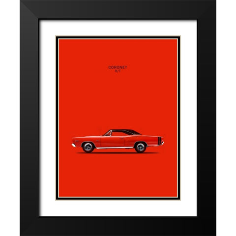 Dodge Coronet RT426 Hemi 1968 Black Modern Wood Framed Art Print with Double Matting by Rogan, Mark