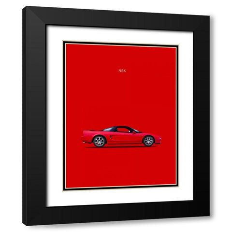 Honda NSX Black Modern Wood Framed Art Print with Double Matting by Rogan, Mark