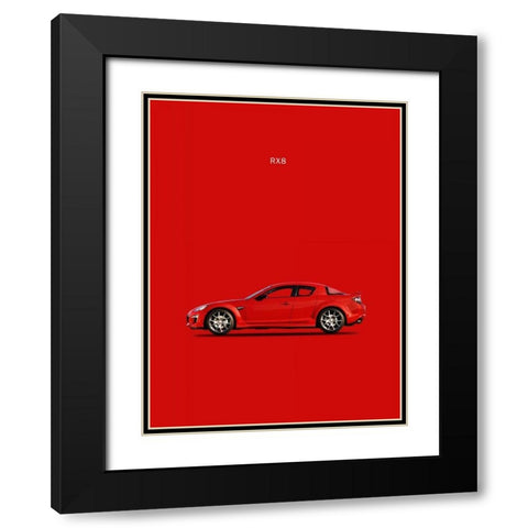 Mazda RX8 Black Modern Wood Framed Art Print with Double Matting by Rogan, Mark