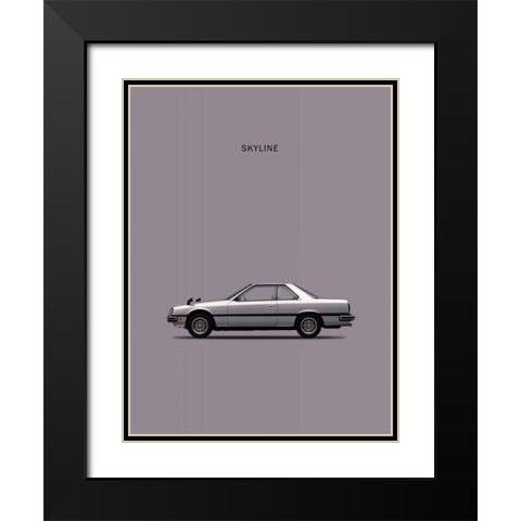 Nissan Skyline 2000GT Black Modern Wood Framed Art Print with Double Matting by Rogan, Mark