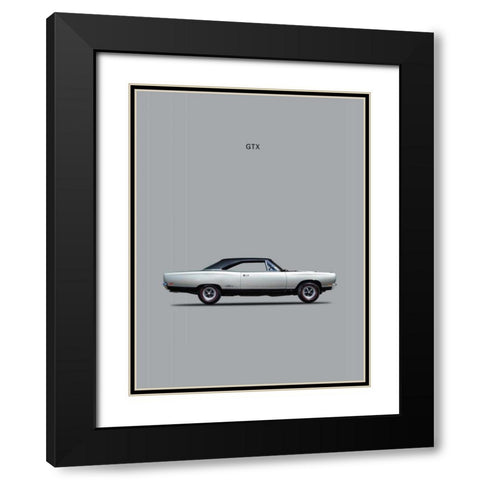 Plymouth GTX Coupe 1969 Black Modern Wood Framed Art Print with Double Matting by Rogan, Mark