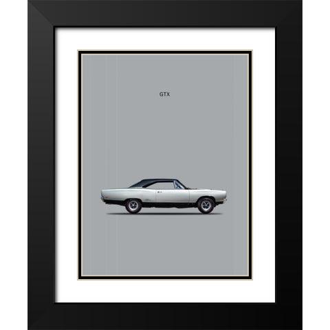 Plymouth GTX Coupe 1969 Black Modern Wood Framed Art Print with Double Matting by Rogan, Mark