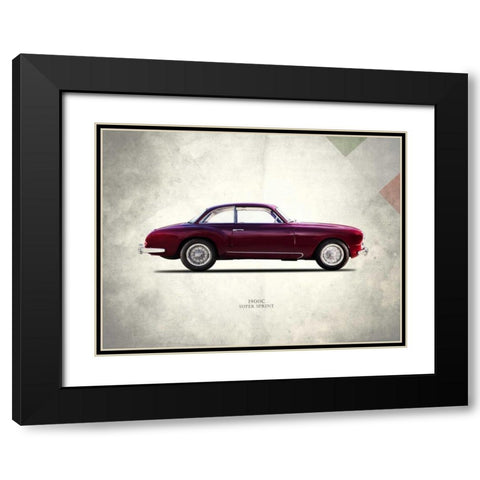 Alfa-Romeo 1900C Super-Sprint Black Modern Wood Framed Art Print with Double Matting by Rogan, Mark