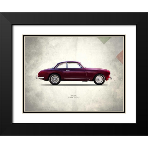 Alfa-Romeo 1900C Super-Sprint Black Modern Wood Framed Art Print with Double Matting by Rogan, Mark