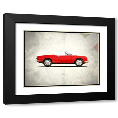 Alfa-Romeo Giulia 1600 Spider Black Modern Wood Framed Art Print with Double Matting by Rogan, Mark