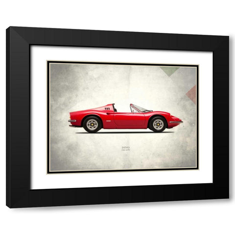 Ferrari Dino 246GTS 1973 Black Modern Wood Framed Art Print with Double Matting by Rogan, Mark