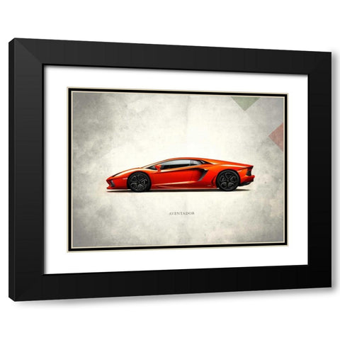 Lamborghini Aventador Black Modern Wood Framed Art Print with Double Matting by Rogan, Mark