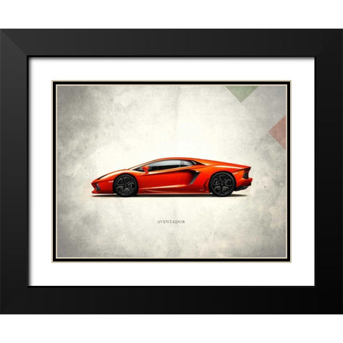 Lamborghini Aventador Black Modern Wood Framed Art Print with Double Matting by Rogan, Mark