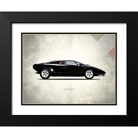 Lamborghini Countach 5000-S 19 Black Modern Wood Framed Art Print with Double Matting by Rogan, Mark