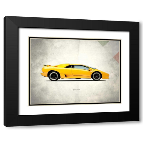 Lamborghini Diablo 1988 Black Modern Wood Framed Art Print with Double Matting by Rogan, Mark