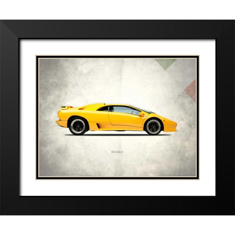 Lamborghini Diablo 1988 Black Modern Wood Framed Art Print with Double Matting by Rogan, Mark