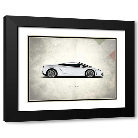 Lamborghini Gallardo Black Modern Wood Framed Art Print with Double Matting by Rogan, Mark