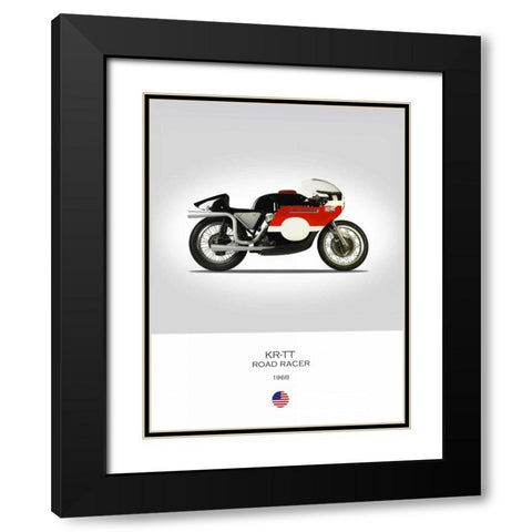 HD KR TT Road Racer 1968 Black Modern Wood Framed Art Print with Double Matting by Rogan, Mark